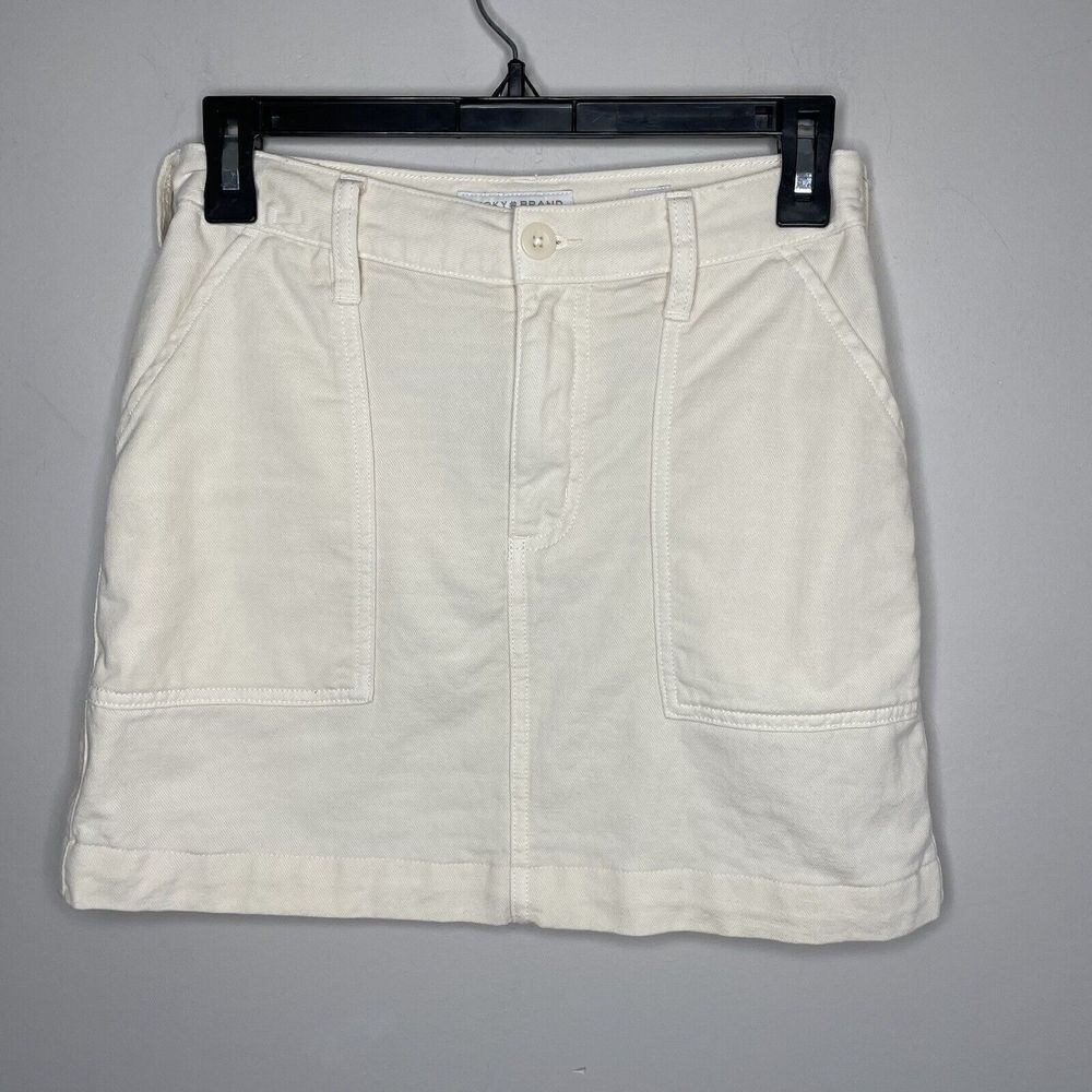 LUCKY BRAND Denim Skirt Womens 2 Cream Jean Mini Cotton